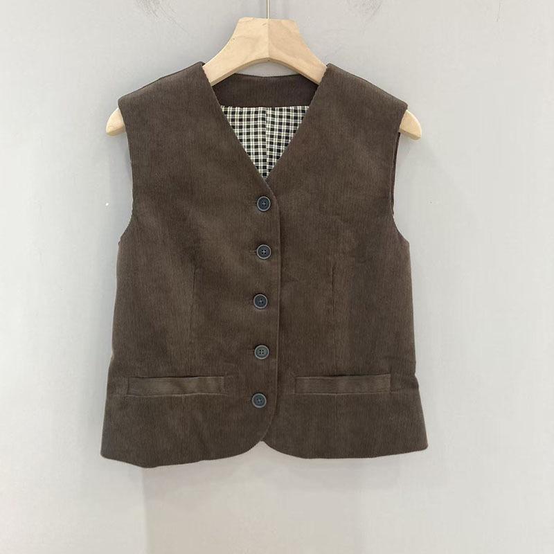 

Женский высококлассный осенний вельветовый миди-комплект Nanyou: юбка и жилет 8