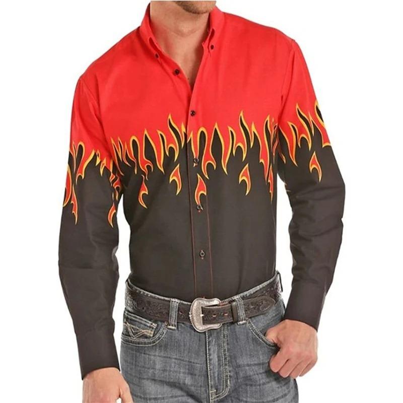 Men's Shirt Pattern Shirt 3D Printed Shirt Outdoor Street Long Sleeved V-Neck Clothing Fashion Designer Casual and Comfortable