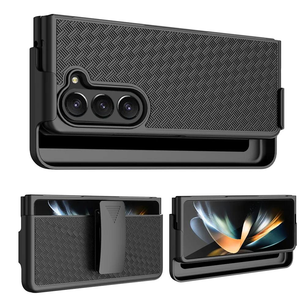 

for samsung z fold 5 6 4 3 Fold6 fold5 fold4 Belt Clip Holster Bag Case for Galaxy Z Fold 5 Fold5 5G Phone Accessories Covers for Galaxy Z Fold 5 чорний