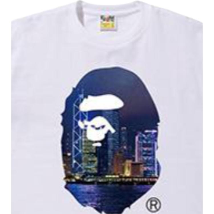 A Bathing Ape Head HongKong 13. Rocznica Koszulka Big Ape Head Unisex Biała BAPE-SS19-33