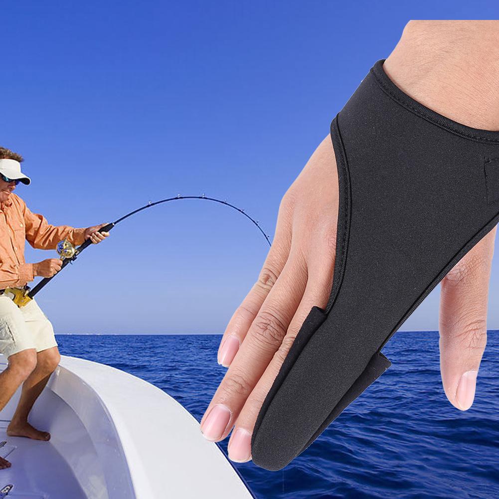 Protection d'index unique noire confortable Gant à bande élastique unisexe Pour la pêche en extérieur Gant d'index unique pour le lancer