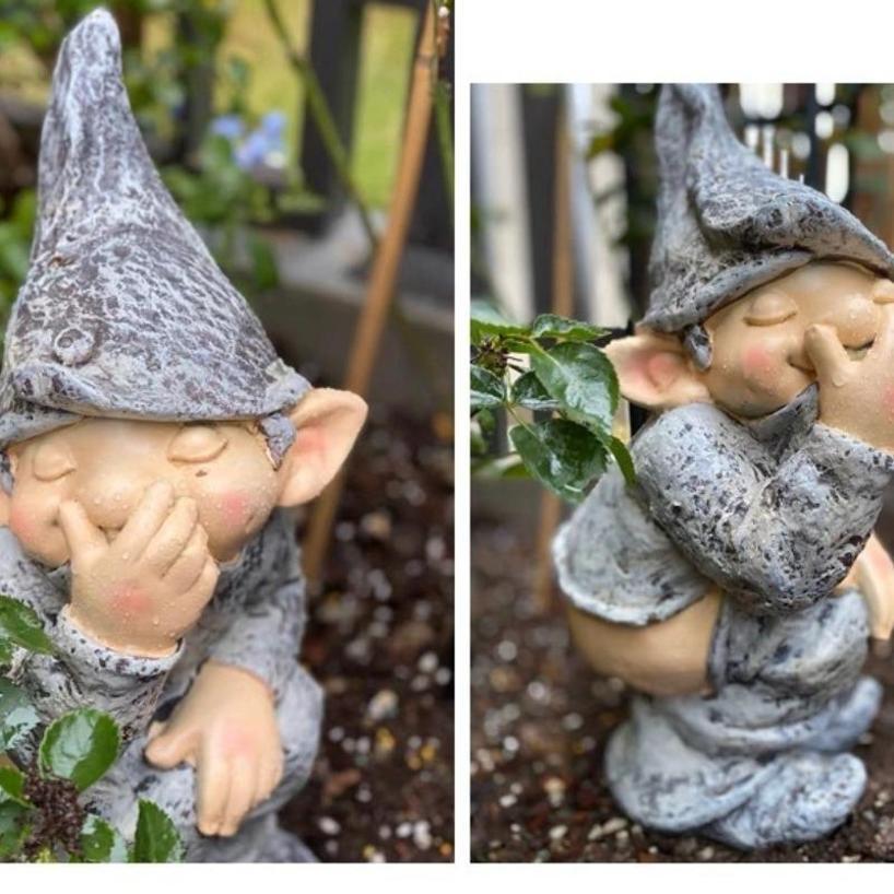 Creative Design Resin Crafts Funny Gnome Statue Garden Decoration Dwarf Taking A Shit Ornament Home Courtyard Lawn Decoration