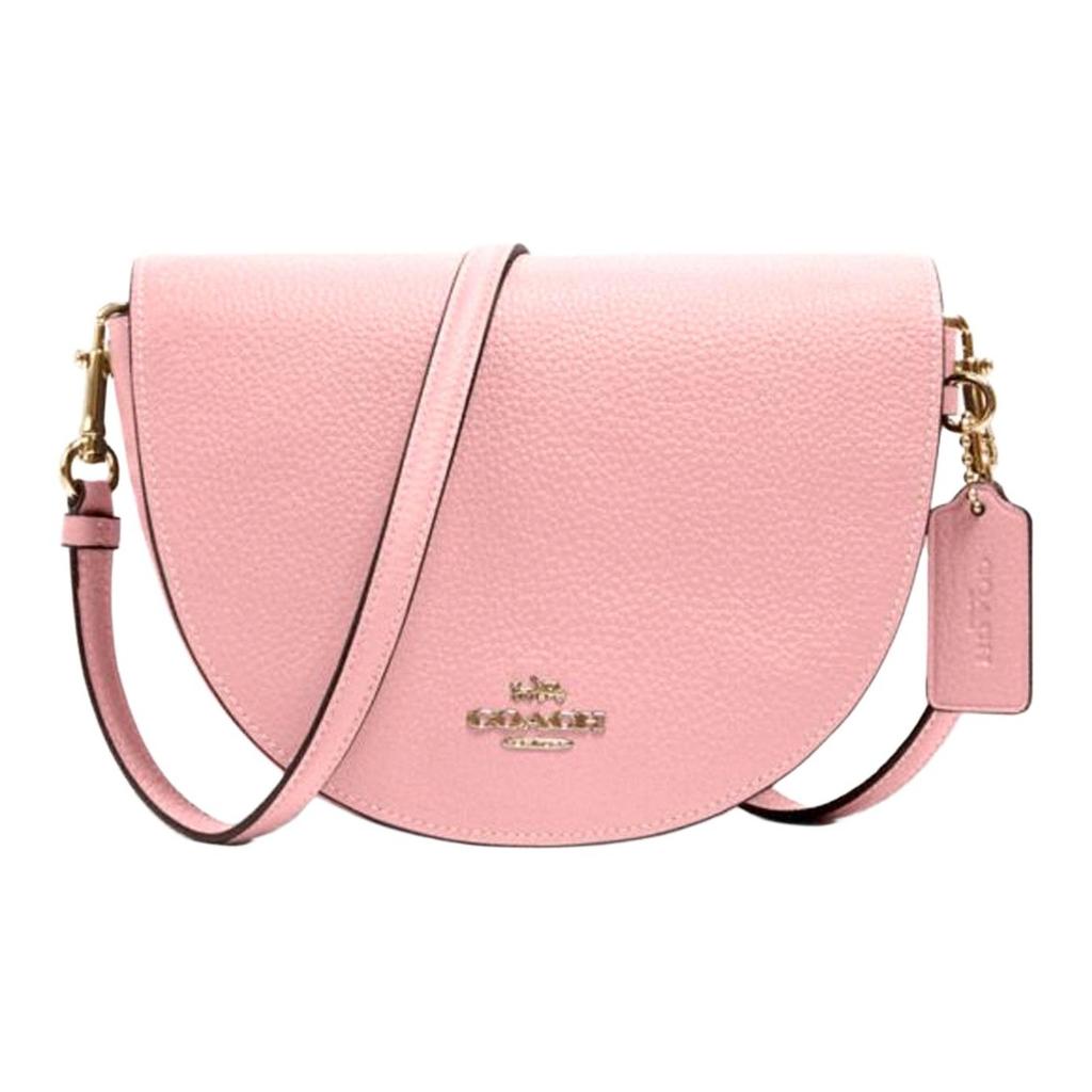 Coach Ellen 21 Solid Color Macaron Leather Flap Shoulder Saddle Crossbody Bag Women Bags Cherry-Blossom-Pink C1432-IMS9M