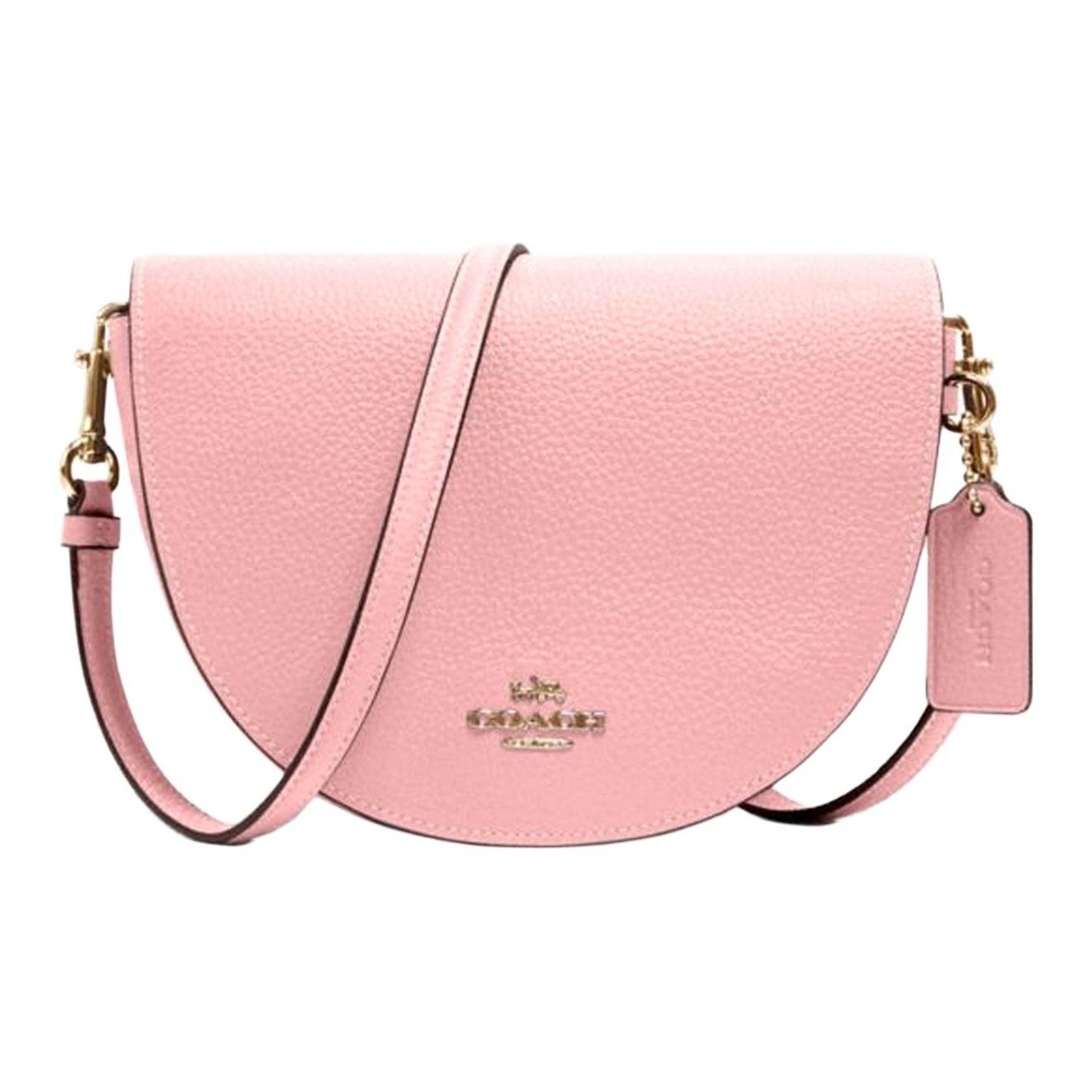 

Coach Ellen 21 Solid Color Macaron Leather Flap Shoulder Saddle Crossbody Bag Women bags Cherry-Blossom-Pink C1432-IMS9M Basic Set (Bag+Dust Bag)