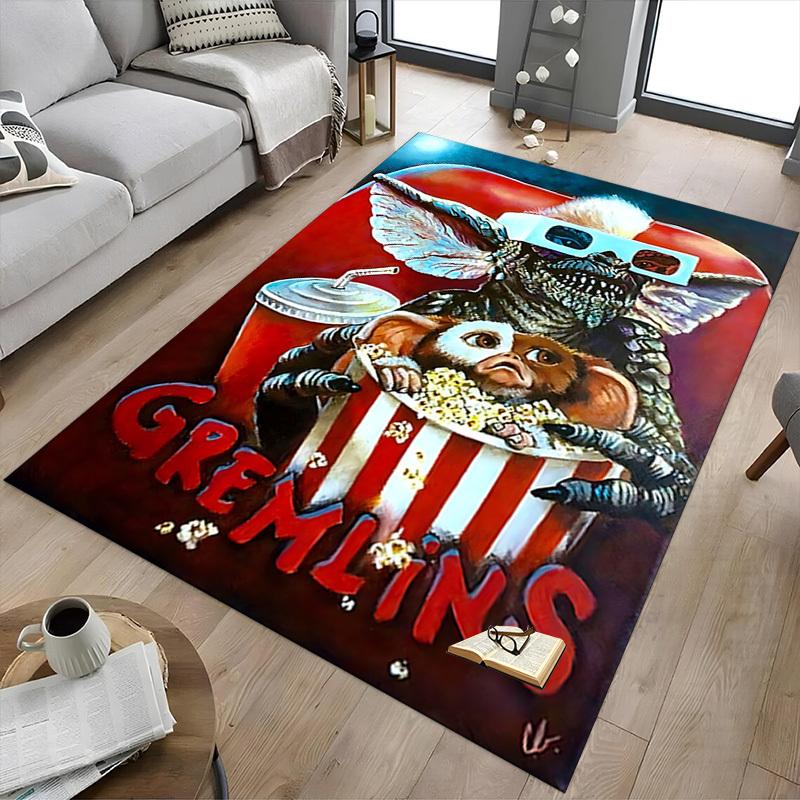 1 tappeto 3D Gremlins, tappeto per ufficio, tappetino per esterni, decorazione per la casa, tappeto per festival