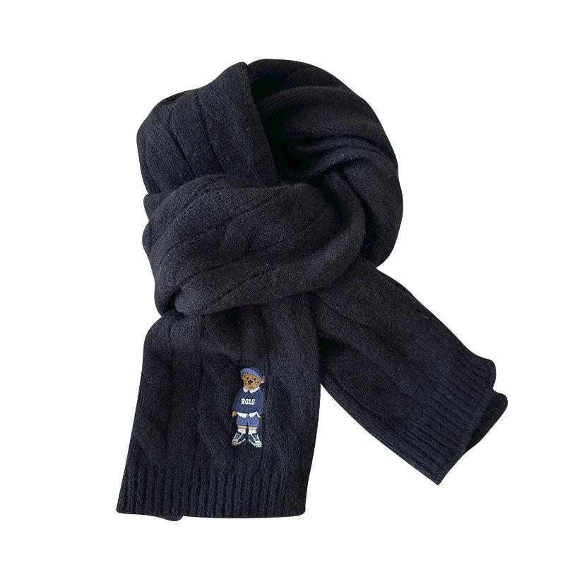 Merino Wool Classic Cable Knit Scarf - Retro British Design with New Embroidery, Perfect for Couples, High-End Winter Feel
