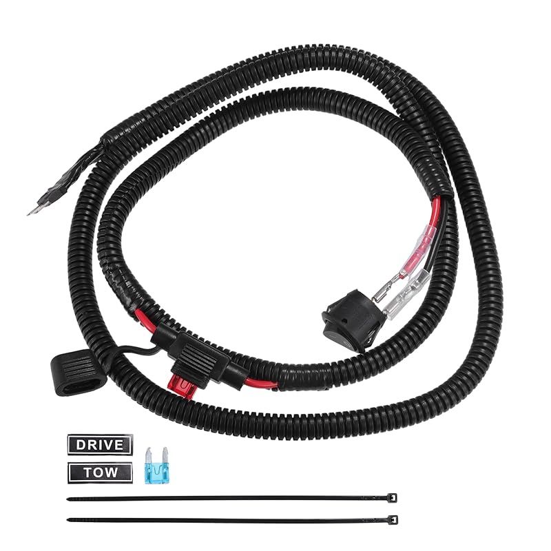 120cm Universal Automotive Switched Fuse Bypass Kit/Fuse Bypass Switch/Durable / 1 Pcs Black