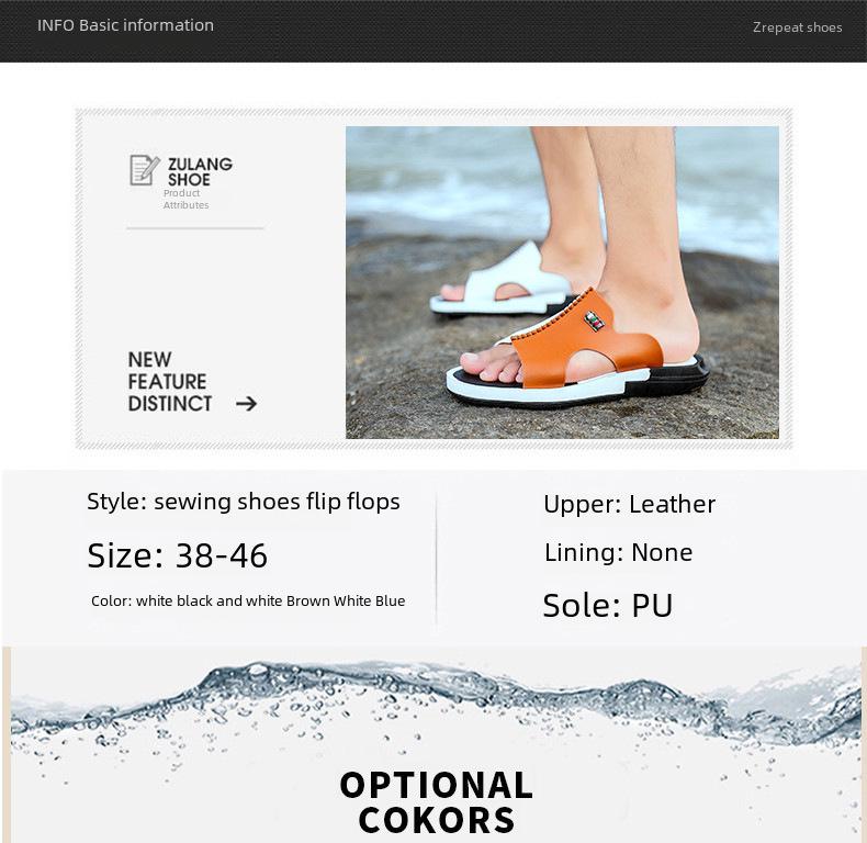 Kaczka Mandaryńska Męskie Letnie Sandały w Stylu Koreańskim: Modne antypoślizgowe klapki plażowe w dużych rozmiarach