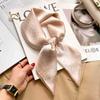 Elegant Silk-Like Square Scarf Women Korean Style Print Neck Lightweight 70x70cm Nylon Fashion Accessory