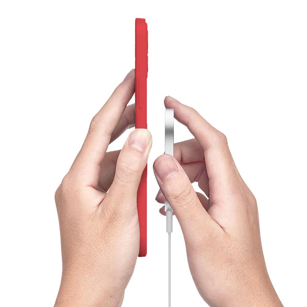 Silicone Mag Cover Case for iPhone 12 Pro Max, Red