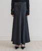 Lucirju Satin Full Length Flare Skirt (Black)