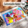 Personalized Crystal Velvet Carpet Custom Name Text,Fall Guys Anti Slip Area Rug For Home Decoration