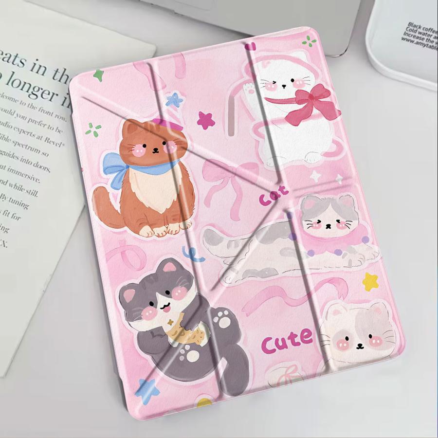 Tablet Case For iPad Air 4 5 M3 M2 1 2 M4 11inch Pro 2025 Pro 11th 10th 9th 8th 7th 12.9inch Mini 6 7 Holder Cover Three Cats