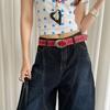 Y2k Women's Rivet Belt Gothic Dress Jeans Belt Niche Leather Waist Belt  Streetwear
