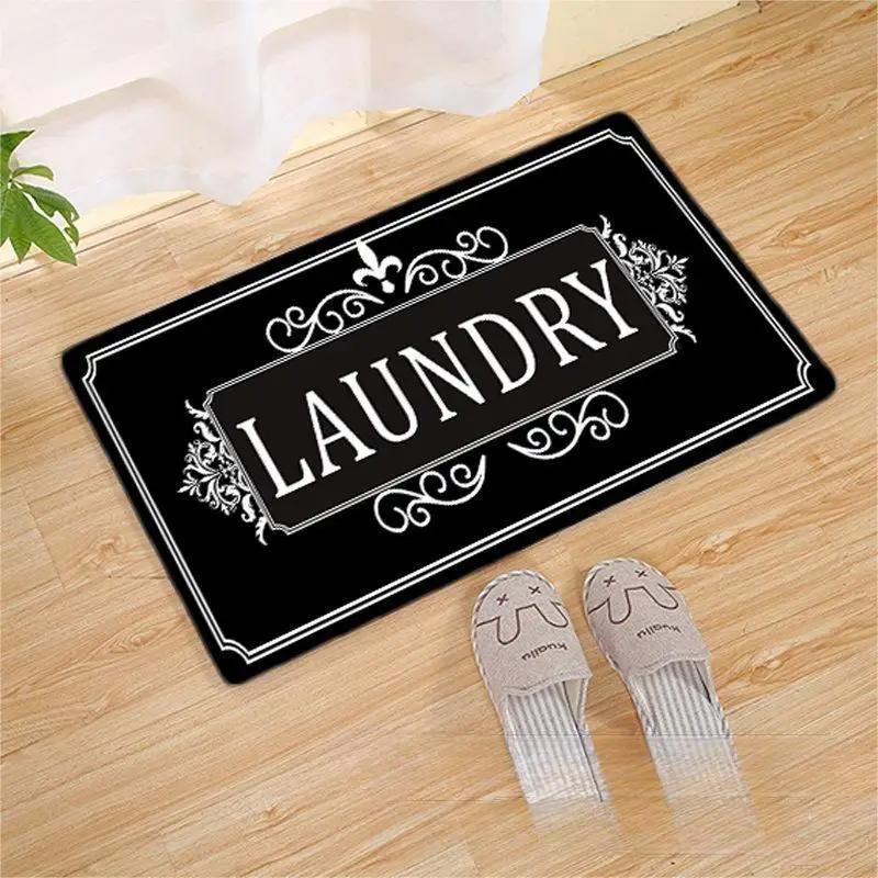 Laundry Room Printed Carpet Non-Slip Soft Entryway Foyer Bedroom Entrance Doormat Laundry Room Floor Mats Home Decoration