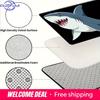Cartoon Shark Print Non-Slip Doormat Soft Floor Mat