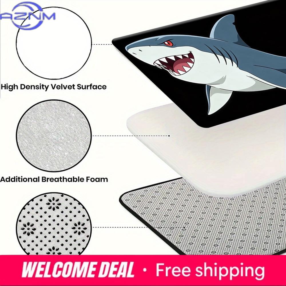 Cartoon Shark Print Non-Slip Doormat Soft Floor Mat