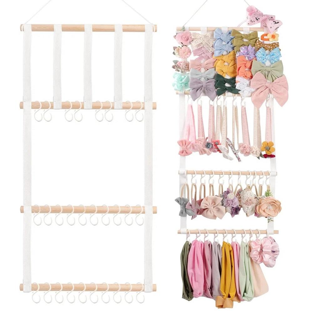 Hanging Hair Clip Holder and Storage for Women Girls Hair Accessories, Boho Wall Decor, Suitable Home Door Closet Bedroom Deco