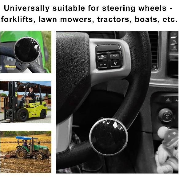 Steering Wheel Knob Spinner, Driving Turning Assist Steering Wheel Knob With Metal Bearing, 360 Degree Rotation Steering Wheel Power Handle For Car