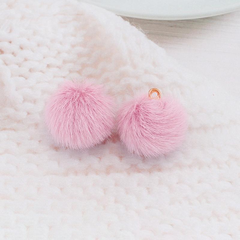 10/Saco Multi-colorido pelúcia bola de pele pingente DIY artesanato bola encantos brincos jóias fazendo acessórios