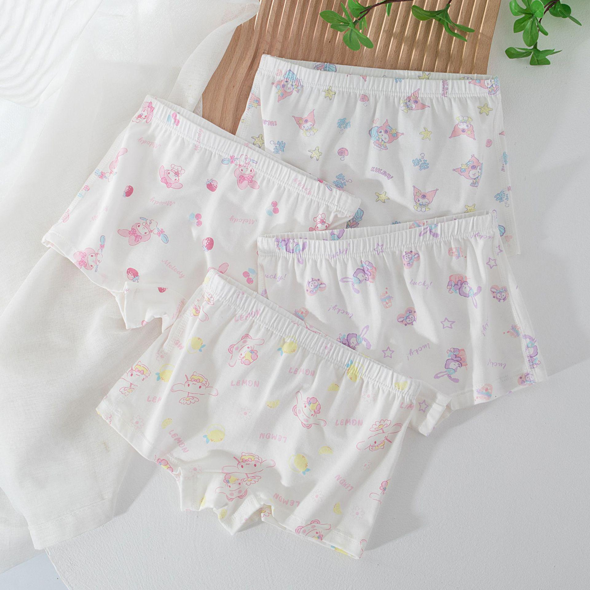 

A-Class Girls Pure Cotton Antibacterial Underwear, Medium/Large, Non-Pinching Four-Corner Safety Shorts 140/125-135cm 42-50kg