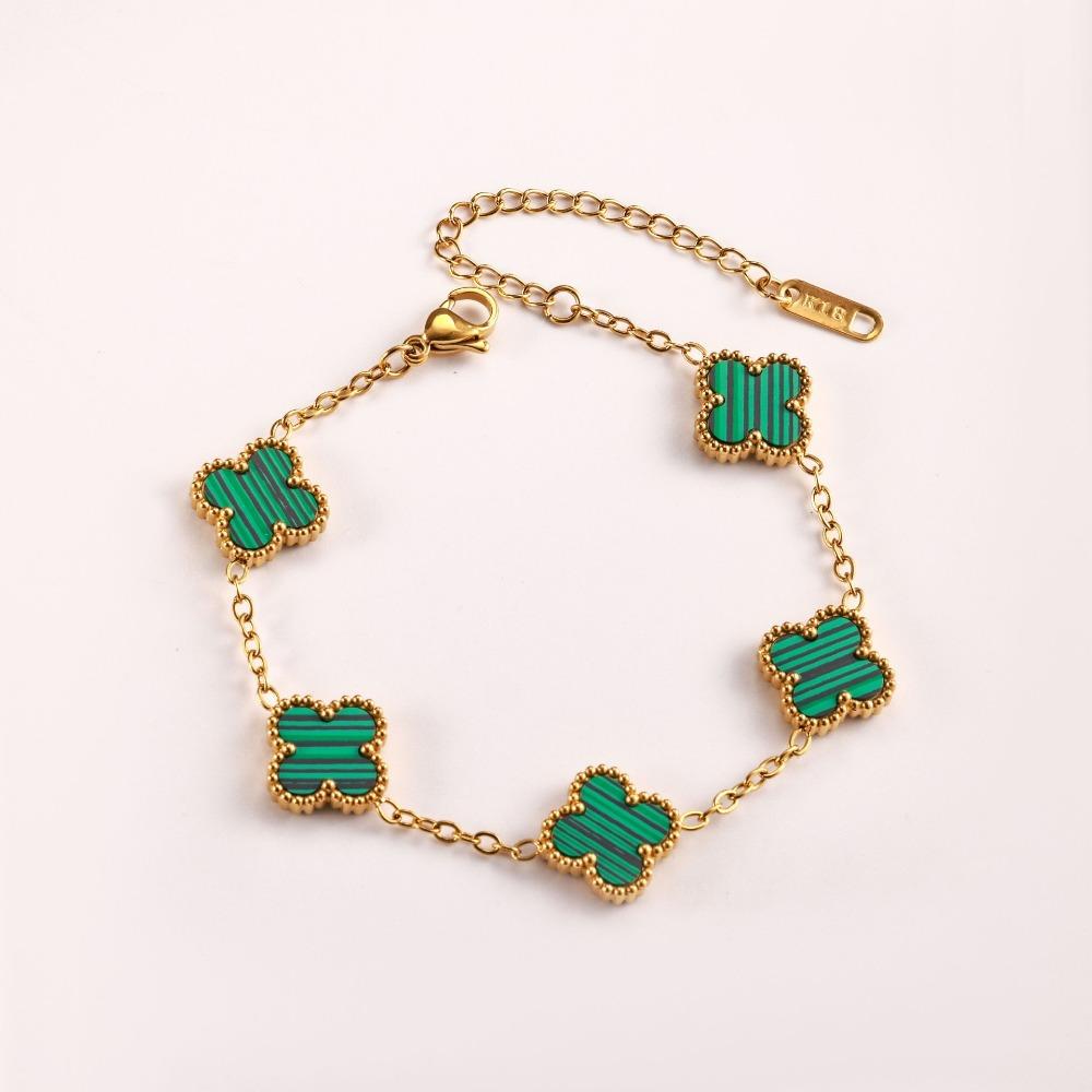 Luxury and Sophisticated Four-leaf Clover Bracelet for Women Double-sided Mother-of-pearl Lucky Clover Bracelet