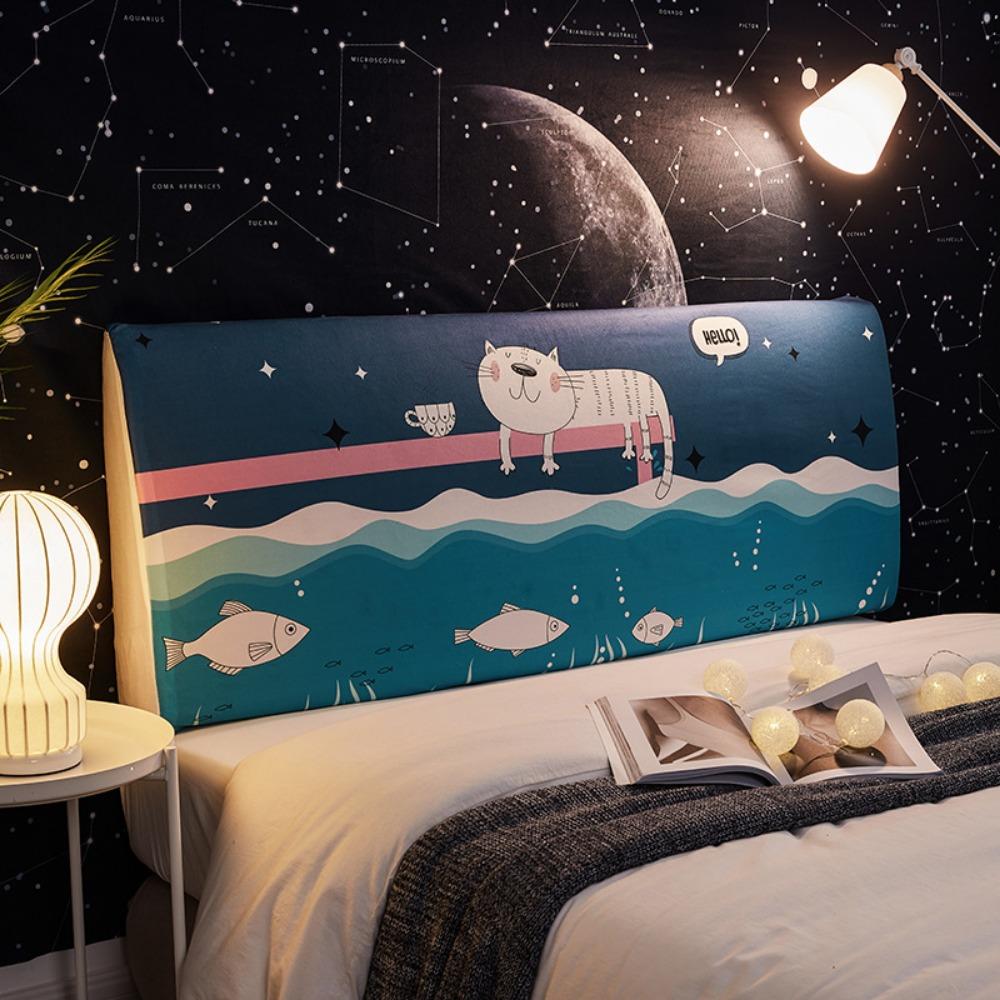 Nordic Nantong Bedside Cover Bedroom Bedside Backrest Cover Elastic Dustproof Soft Bag Fabric Protective Cover