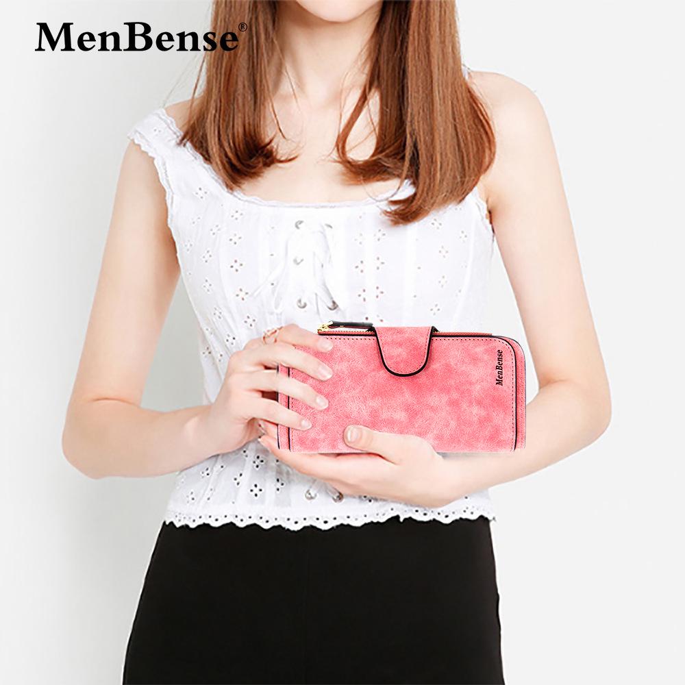 Portofel Triplu Mat pentru Femei în Stil Coreean cu Închidere cu Capsă și Suport pentru Carduri de Mare Capacitate