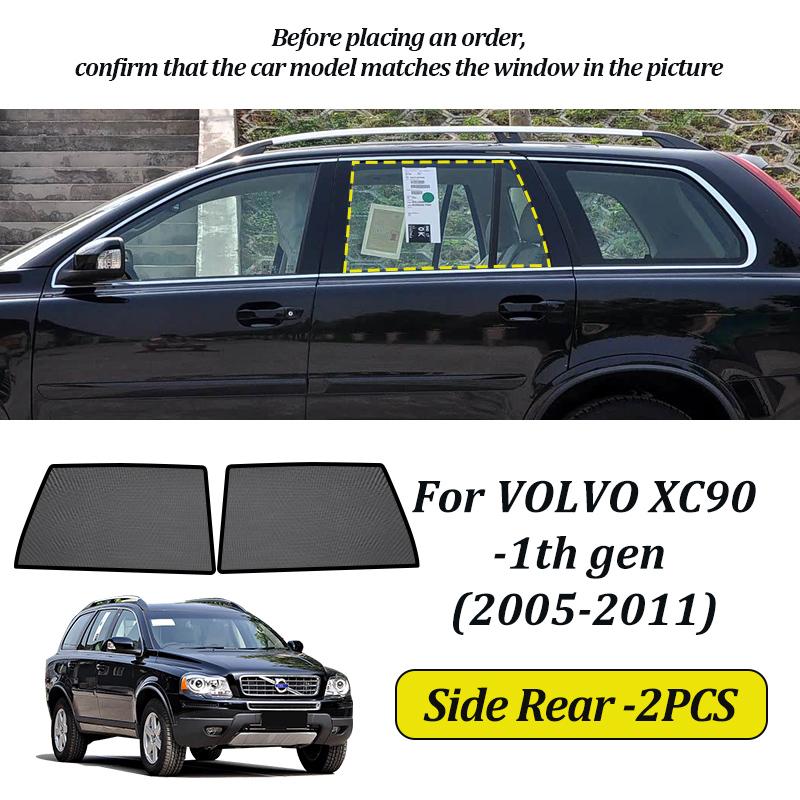 LINNUNU Magnetische Auto-Sonnenschutzscheibe Windschutzscheiben-Vorhang Seitenfenster-Sonnenschutz UV-Schutz für VOLVO XC90 2005-2011-2025 Zubehör