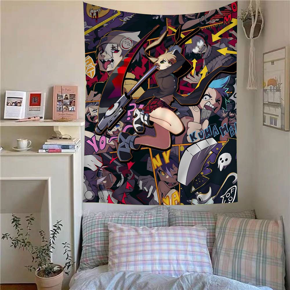 Classic Anime Soul Eater Colorful Tapestry Wall Hanging Bohemian Wall Tapestries Mandala Wall Hanging Sheets