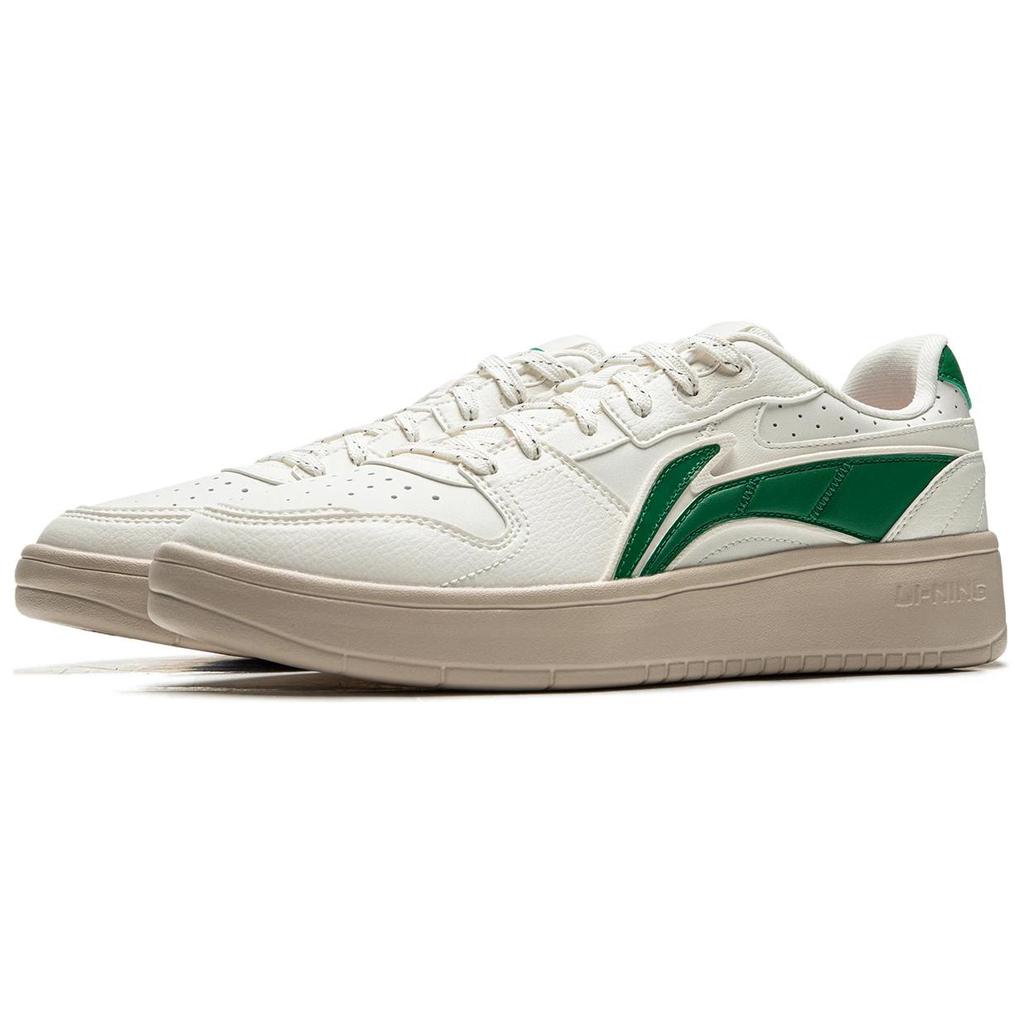 New LiNing Acer Truncatum Cushioning, Slip Resistant, And Abrasion Resistant Low Top Skateboard Shoes Men's White Green AGCU515-3