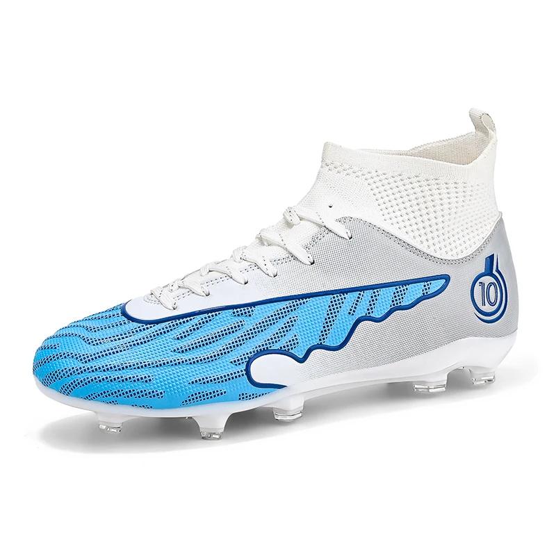 Men Soccer Shoes Top Quality Football Boots High Ankle Training Futsal Turf Non Slip Sport Ultralight Training Football Shoes 33