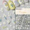 1pcs 5D Bronzing Shininy Flower Nail Art Stickers Pink Sakura Self-Adhesive Nail Decorations Decals Accessories