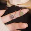 New Imitation Jade Small Sugar Cube Ring For Women Retro Personality Ring Daily Wear With Lady Style Birthday Gift Party Zircon