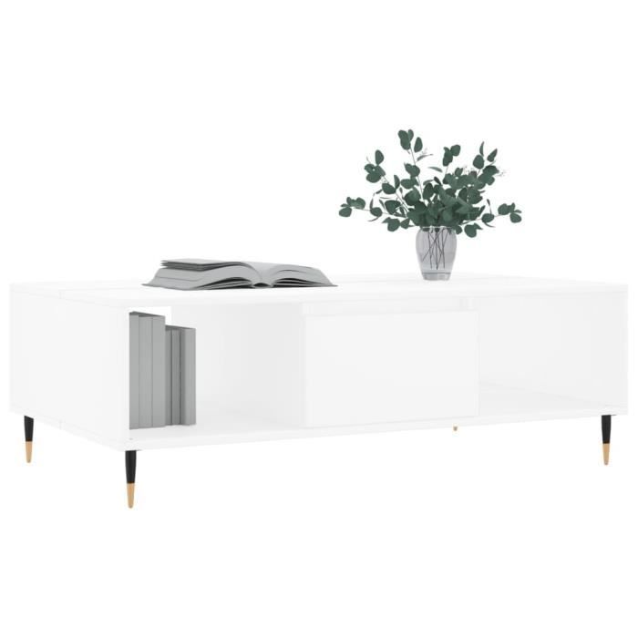 VidaXL Table basse blanc 104x60x35 cm bois d'ingénierie 827076