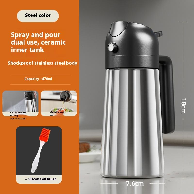 Gianxi Stainless Steel Spray Bottle Household Kitchen Oil Dual-Purpose Atomizing Spray Bottle Seasoning Bottle Oil Tank
