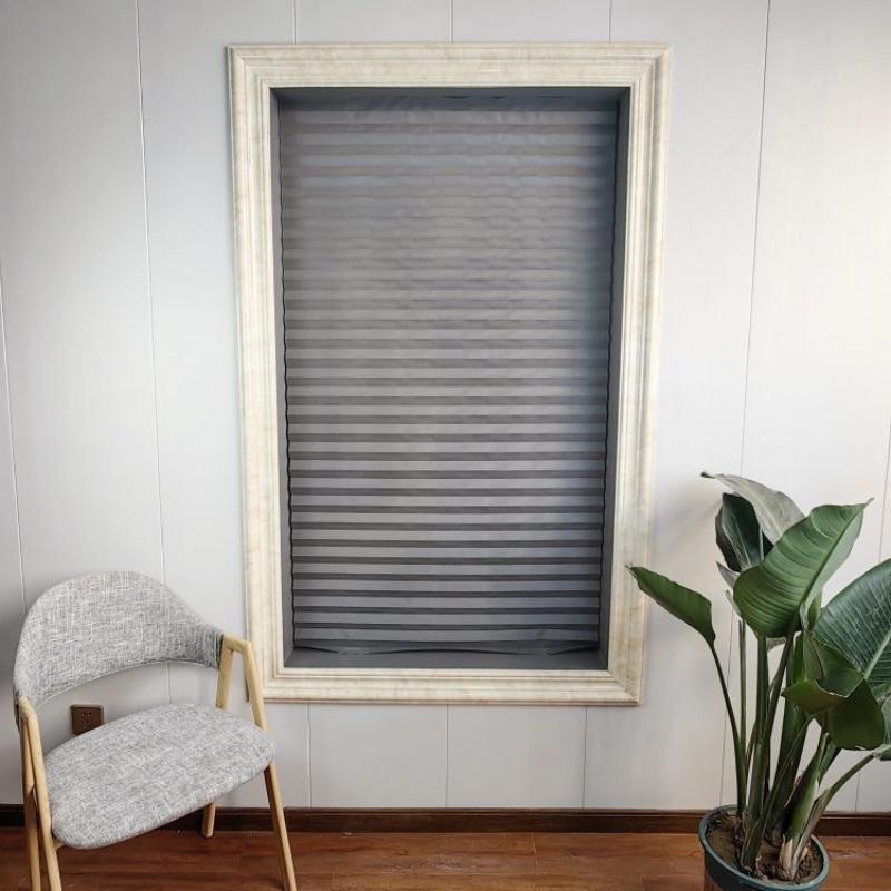 Simple Pleated Window Shades Self-Adhesive Non-Woven Semi-Shading Blinds Curtains Living Room Bedroom Bathroom Home Decorations