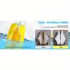 Yellow Chenille Shoe Washing Bag with Blue Zipper, Plush Protective Laundry Bag for Machine Washing Sports and Casual Shoes