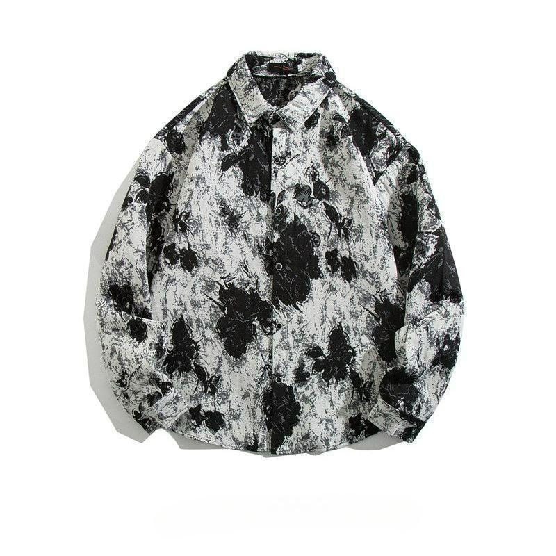 Shirt Men's Loose Autumn and Winter Models Retro Ethnic Style Couple Long-sleeved Shirt Jacket