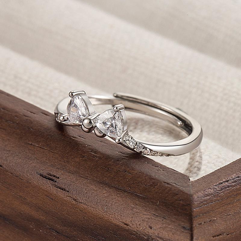 Engagement Princess Bow Ring Adjustable for Women - Sweet, Fashionable, and Romantic Design