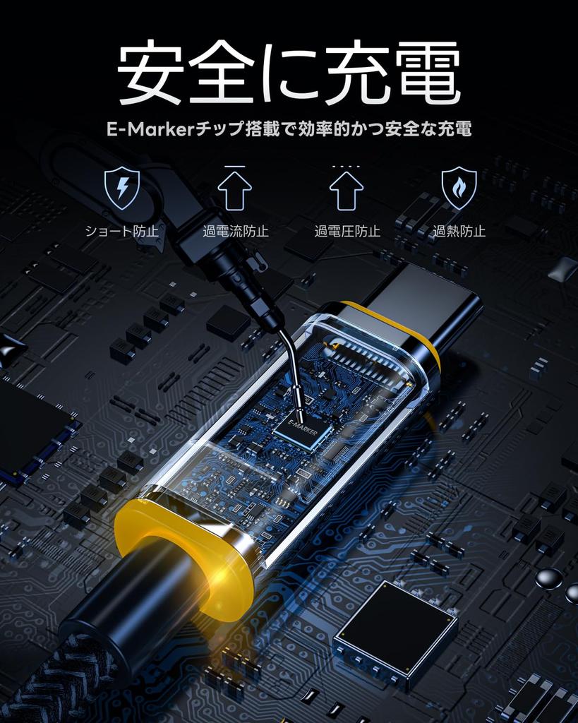 AOHI 140W USB C To USB C Cable with LED PD 140W Fast Nylon and Aluminum Data Compatible with MacBook Galaxy and Other Android Devices Display,