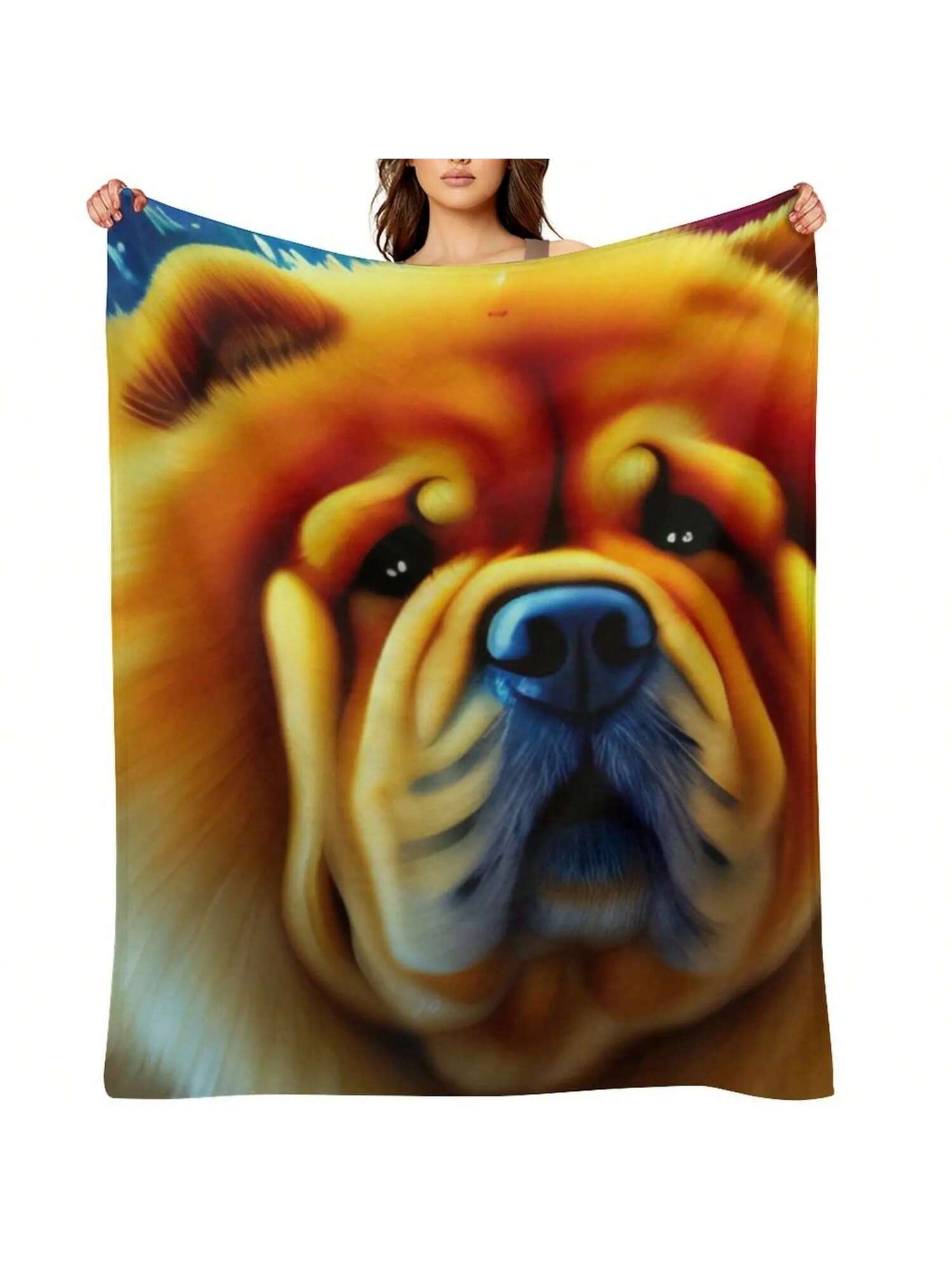 Chow Chow Art Throw Blanket Shaggy Camping For Winter Blankets 75X95CM