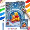 Winter Bear and Reindeer Oil Painting Hand Painting Coloring Painting Handmade Diy Home Decoration Gift