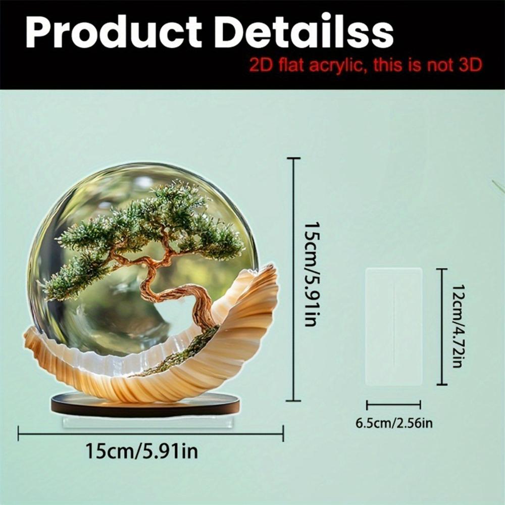 Simple Pine, 2D Flat Acrylic, Desktop Decoration, Suitable for Office, Living Room, Ornaments, Christmas, Halloween