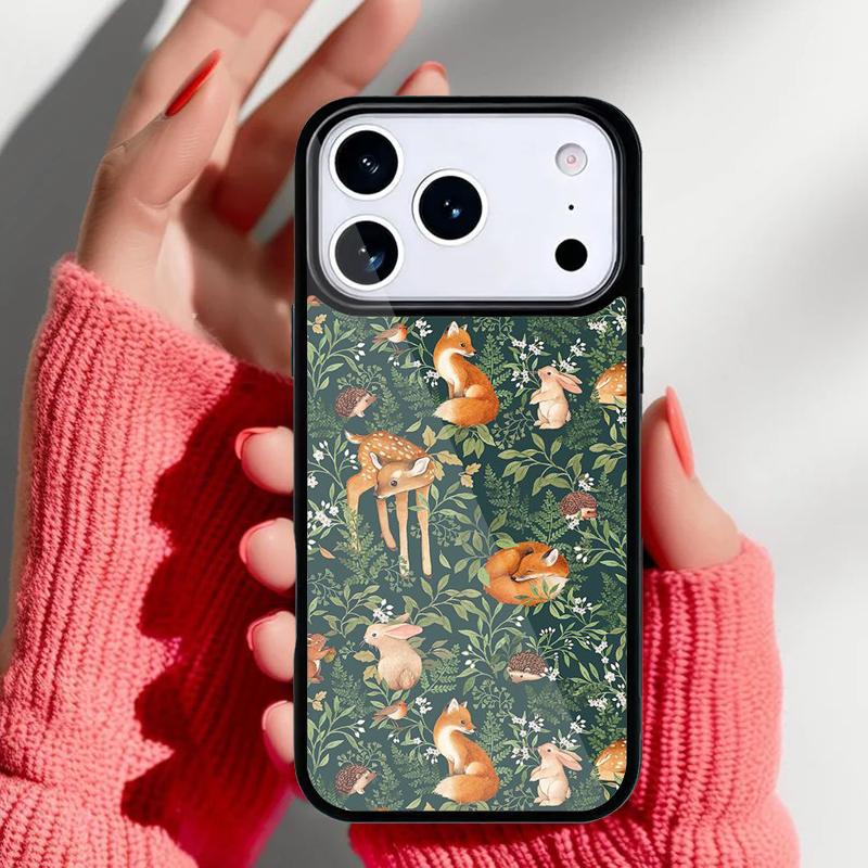Fox Animal Pattern Phone Case for iPhone 17 16 15 14 13 Pro Max Back Cover for 12 11 Pro Coque