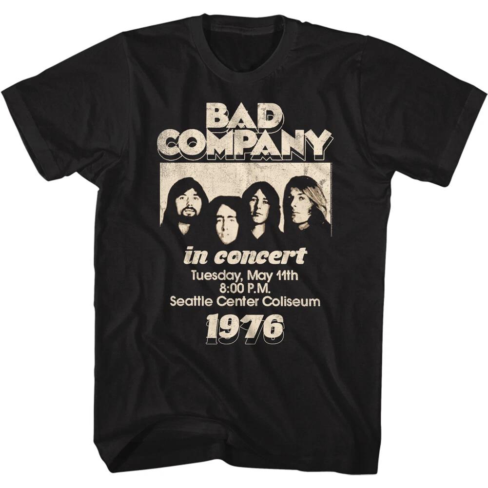 Bad Company In Concert Seattle 1976 Men s T Shirt Official Band Merch 2XL