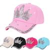 Mode Damen Krone Kunstperle Strass Baseballkappe Snapback Outdoor Sonnenhut