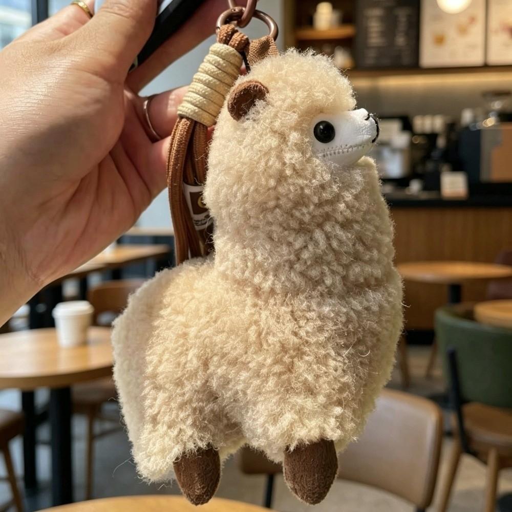 New Cartoon Alpaca Plush Doll Keychain Velvet Soft Alpaca Plush Pendant Toys Lightweight Fluffy Stuffed Animal Bag Charm Gifts