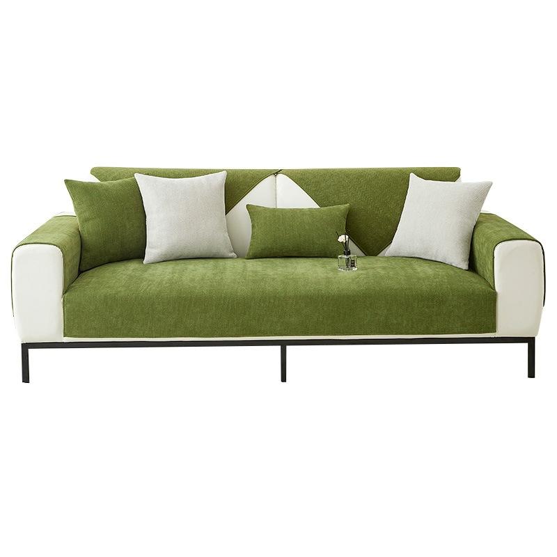 Simple Chenille Sofa Cushion, All-season Universal Anti-slip and Anti-run, Solid Color Leather Sofa Cover, Cover Cloth Towel