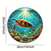 Modern Sea Turtle Metal Wall Art Rustic Ocean Decor Round Metal Sign Home Office